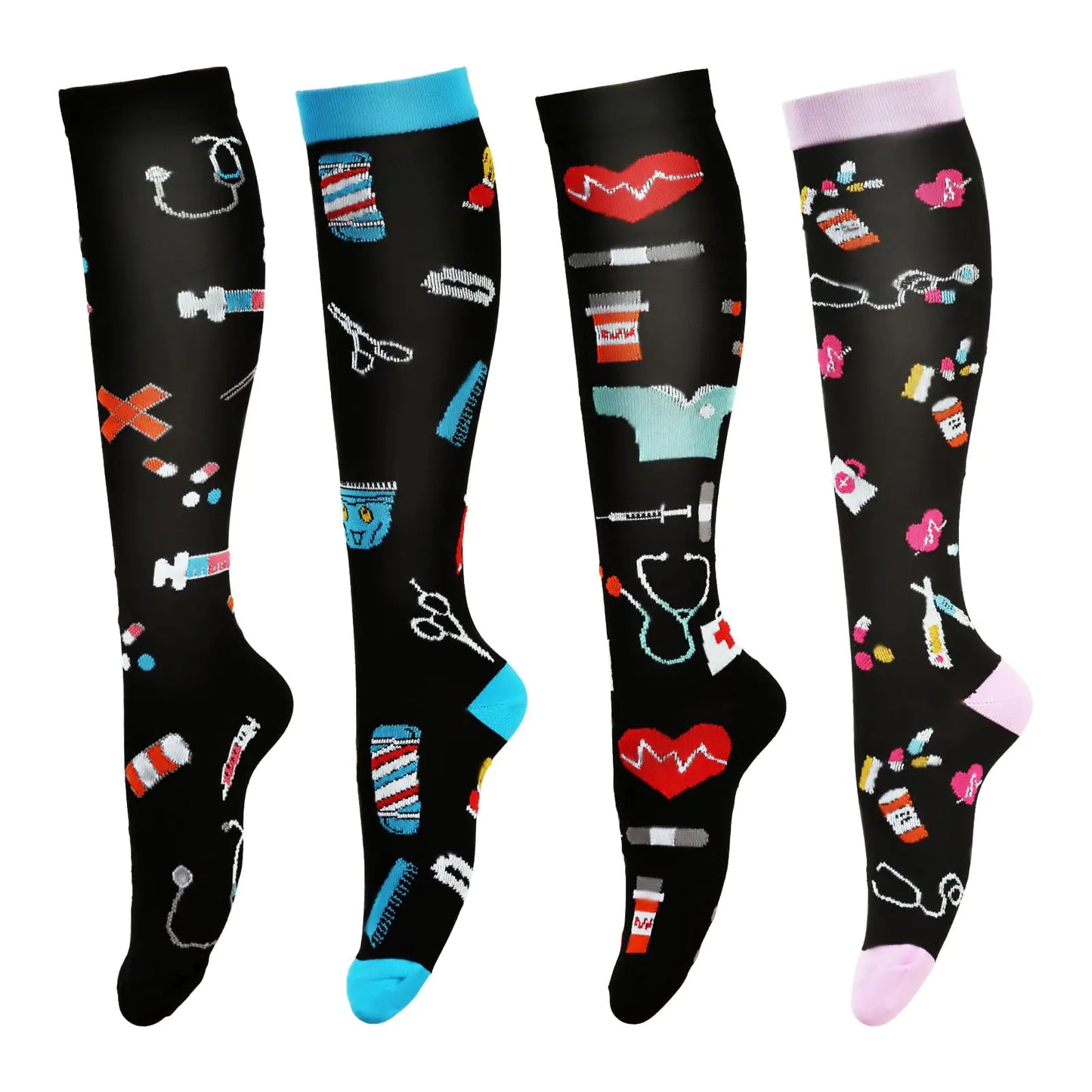 Compression Socks for Women & Men Circulation Long Stockings Support for Nurses Pregnant Hiking Riding Running